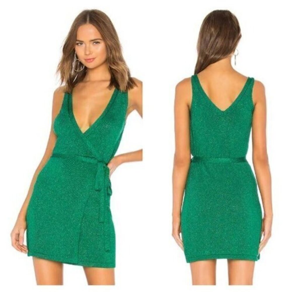 Lovers and Friends Wrap Up Sweater Dress - Kelly Green